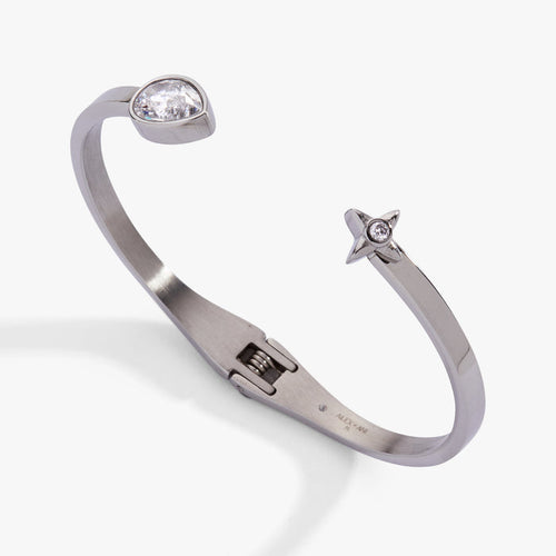 Crystal Teardrop and Star Cuff Bracelet