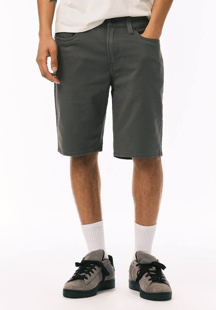 Buffalo Men Shorts Grey Denim Denim Shorts Stretch Soft Cotton Relaxed Straight Fit