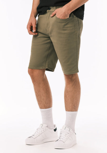 Buffalo Men Shorts Green Denim Denim Shorts Stretch Soft Cotton Relaxed Straight Fit