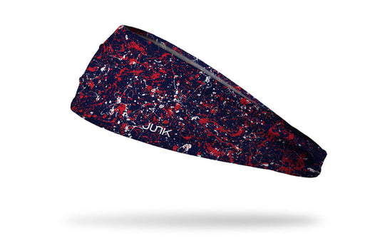 Deep Steel Blue Red Splatter Big Bang Lite Headband - View 1