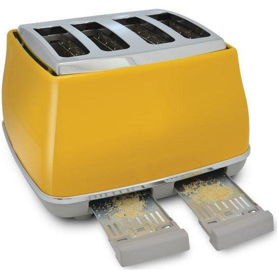 DeLonghi Icona 1800W 4 Slice Toaster - Yellow | CTOC4003.Y from DID Electrical - guaranteed Irish, guaranteed quality service. (6890804510908)