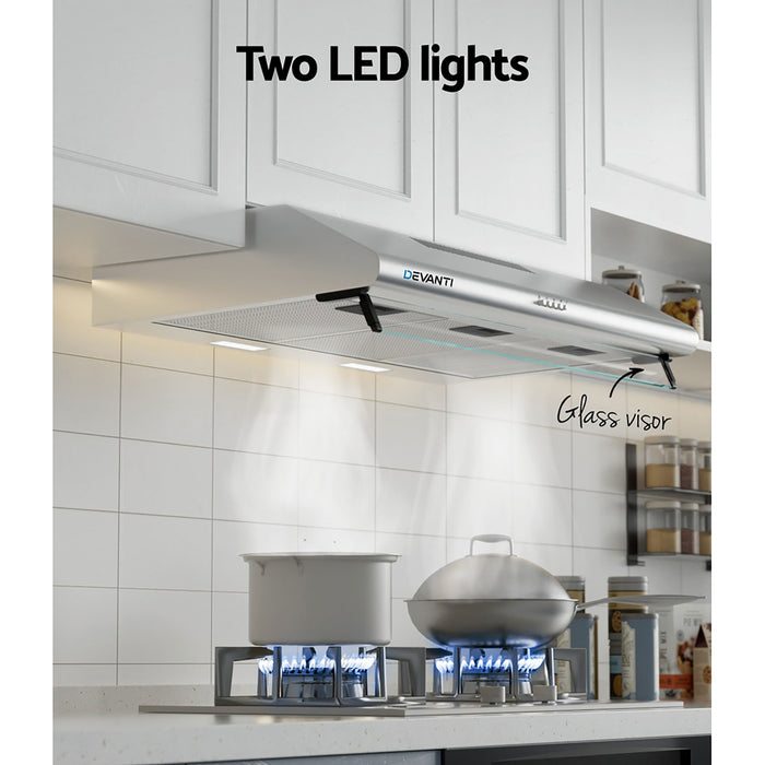 Devanti 900mm Range Hood 90cm Rangehood Stainless Steel - Devanti