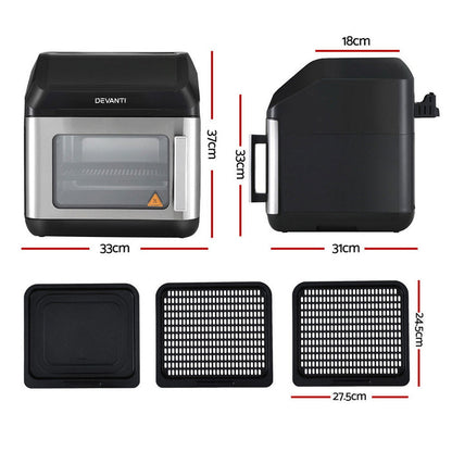 Devanti Air Fryer 13L LCD Fryers Oven - Devanti