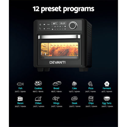 Devanti Air Fryer 15L LCD Fryers Oven - Devanti