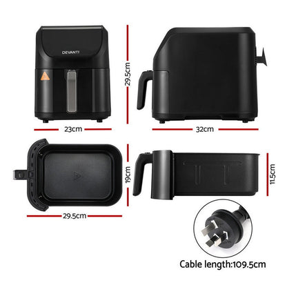 Devanti Air Fryer 5L W/ LCD Touch 1500W - Devanti