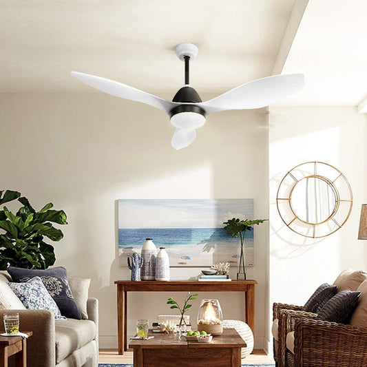Devanti Ceiling Fan Light Remote Control Ceiling Fans White 48'' 3 Blades -Home Living Store - -