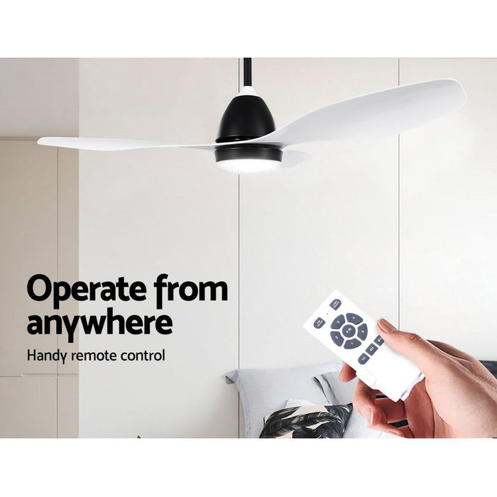 Devanti Ceiling Fan Light Remote Control Ceiling Fans White 48'' 3 Blades -Home Living Store - -