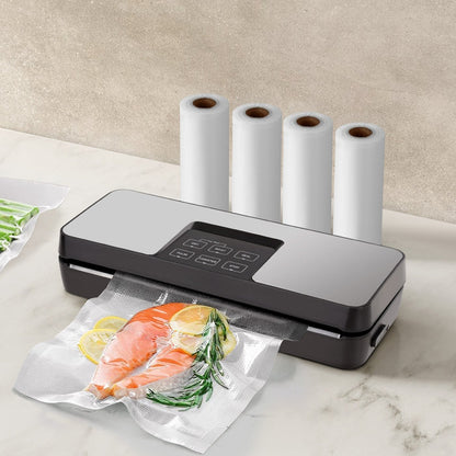 Devanti Food Vacuum Sealer Machine Auto Seal Cutter 5 Modes Storage Bags 4 Rolls - Devanti