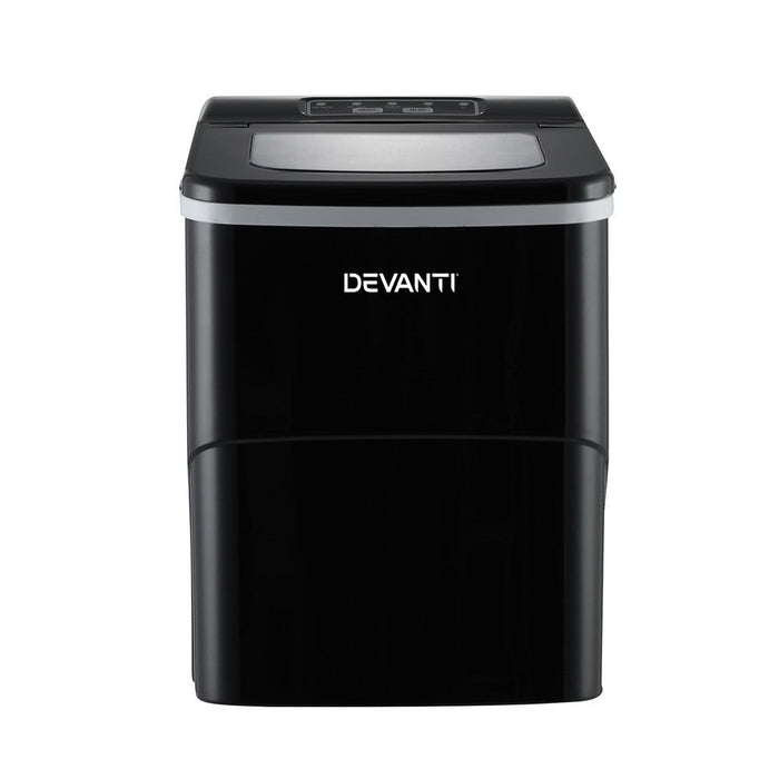 DEVANTi Portable Ice Cube Maker Machine 2L Home Bar Benchtop Easy Quick Black -Home Living Store - -