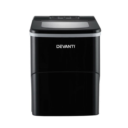 DEVANTi Portable Ice Cube Maker Machine 2L Home Bar Benchtop Easy Quick Black -Home Living Store - -