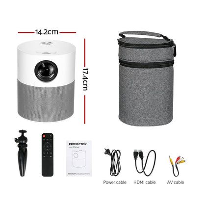 Devanti Portable Mini Video Projector 1080P Wifi Home Theater HDMI Carry Bag - Devanti