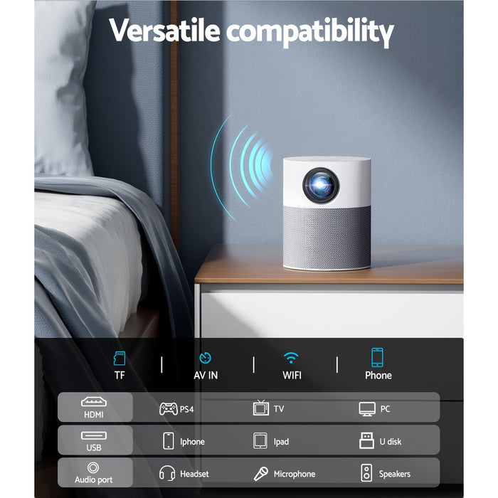 Devanti Portable Mini Video Projector 1080P Wifi Home Theater HDMI Carry Bag - Devanti