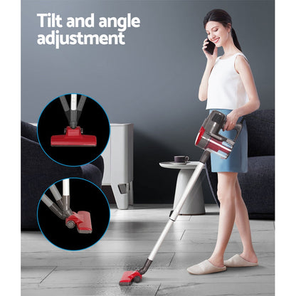Devanti Stick Vacuum Cleaner Bagless Corded 500W Red - Devanti