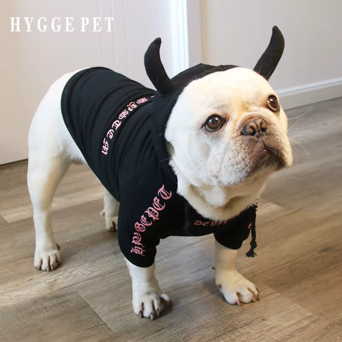 Devil & Unicorn Dog Hoodie - Cozy Fleece Pullover with Horns for Bully Breeds - Dog.Dog.Cat.