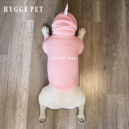 Devil & Unicorn Dog Hoodie - Cozy Fleece Pullover with Horns for Bully Breeds - Dog.Dog.Cat.