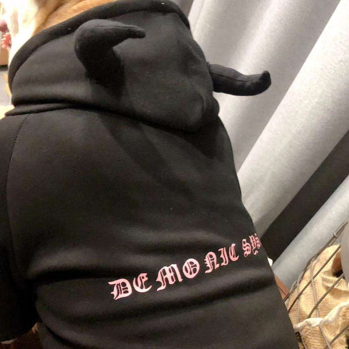 Devil & Unicorn Dog Hoodie - Cozy Fleece Pullover with Horns for Bully Breeds - Dog.Dog.Cat.