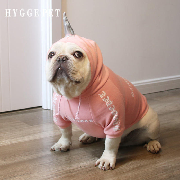 Devil & Unicorn Dog Hoodie - Cozy Fleece Pullover with Horns for Bully Breeds - Dog.Dog.Cat.