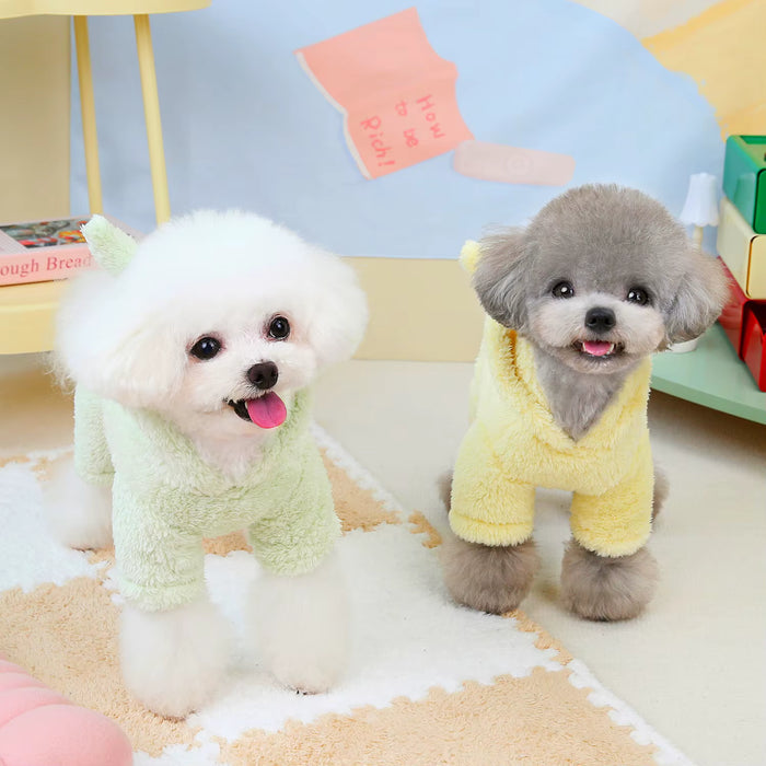 Dinosaur Dog Hoodie - Four Leg Velvet Coat - Green - Warm Winter Outfit - Dog.Dog.Cat.
