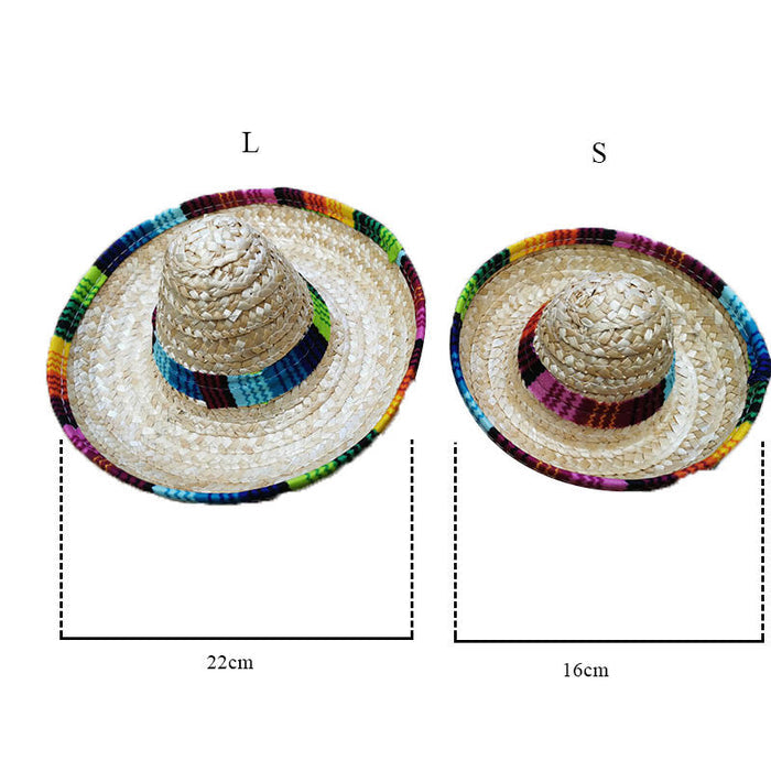 Dog Straw Sombrero Hat - Adjustable Fit - Dog.Dog.Cat.
