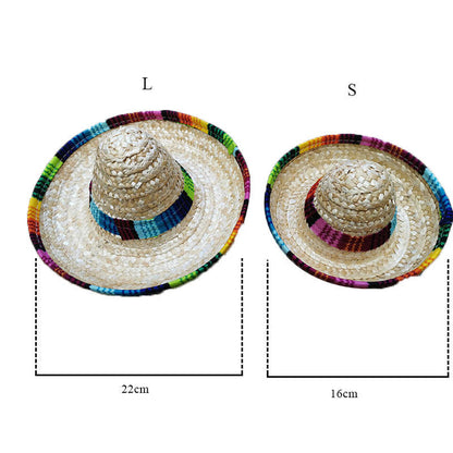 Dog Straw Sombrero Hat - Adjustable Fit - Dog.Dog.Cat.