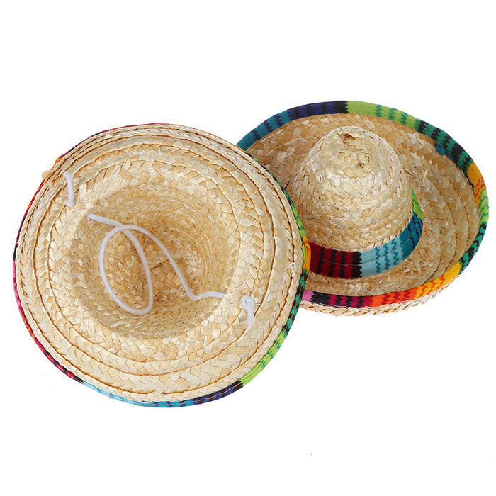 Dog Straw Sombrero Hat - Adjustable Fit - Dog.Dog.Cat.