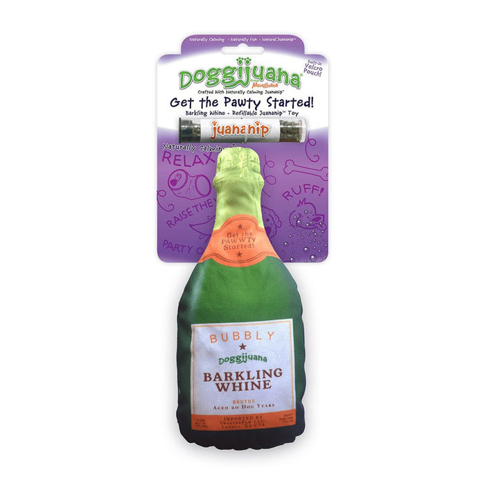 Doggi Get to Pawty Champagne Bottle Toy Calming - Dog.Dog.Cat.