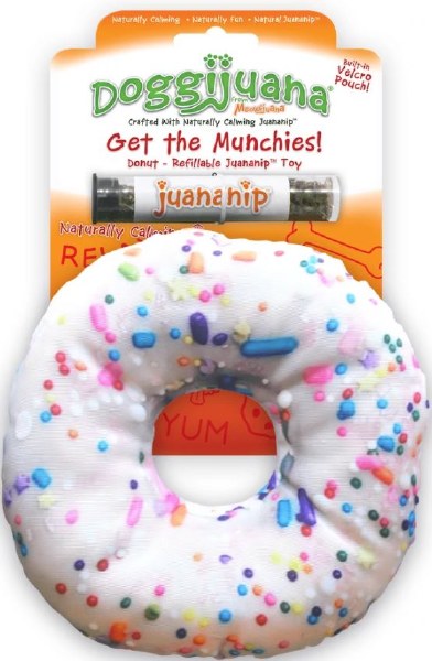 Doggijuana Get the Munchies Donut | Refillable Juananip Dog Toy - Dog.Dog.Cat.