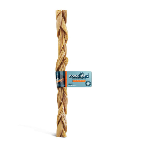 Dogginstix - 12" Braided Lamb Collagen Sticks - Dog.Dog.Cat.