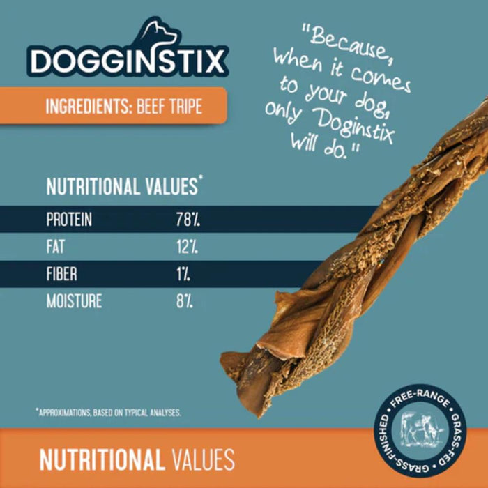 Dogginstix 24" Braided Beef Tripe Dog Chew - Grass-Fed - Dog.Dog.Cat.