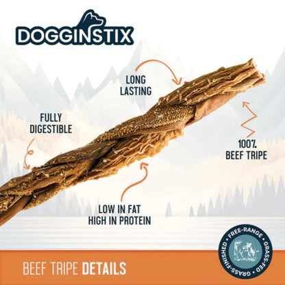 Dogginstix 24" Braided Beef Tripe Dog Chew - Grass-Fed - Dog.Dog.Cat.