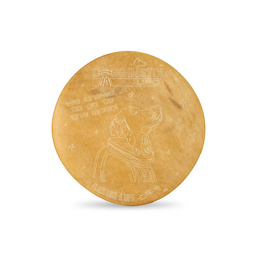 Dogginstix Beef Collagen UFO Frisbee Disc - Long-Lasting Dental Chew Toy - Dog.Dog.Cat.