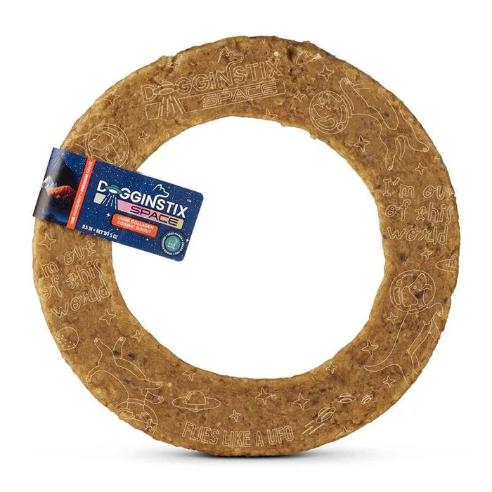 Dogginstix Lamb Collagen Cosmic Donut - Long-Lasting Dental Chew Toy - Dog.Dog.Cat.