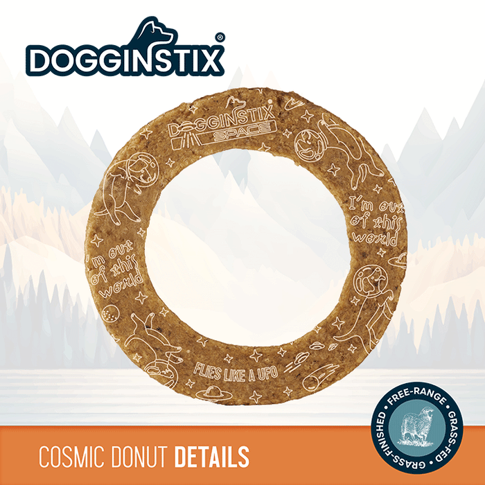 Dogginstix Lamb Collagen Cosmic Donut - Long-Lasting Dental Chew Toy - Dog.Dog.Cat.