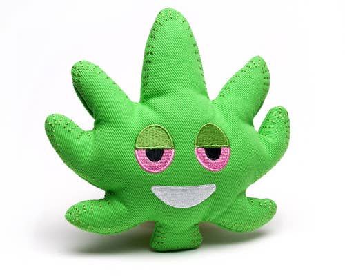 Dooby's Dog Toys - Pot Leaf Emoji Hemp Dog Toy - Dog.Dog.Cat.