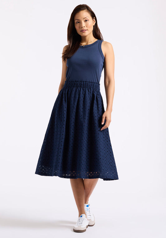 Buffalo Dresses Blue Knit Casual Dresses Tank-Style Bodice Sleeveless