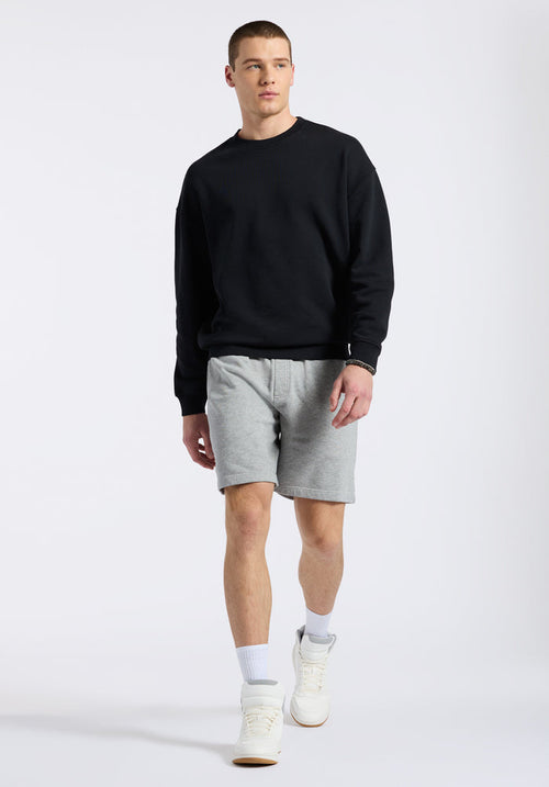 Buffalo Men Sweatshirts Black Knit Sweatshirt Relaxed Fit Crew
