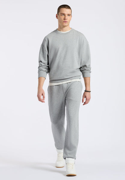 Buffalo Men Sweatshirts Grey Knit Sweatshirt Relaxed Fit Crew