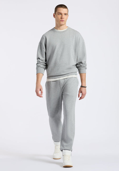 Buffalo Men Sweatshirts Grey Knit Sweatshirt Relaxed Fit Crew
