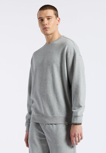 Buffalo Men Sweatshirts Grey Knit Sweatshirt Relaxed Fit Crew