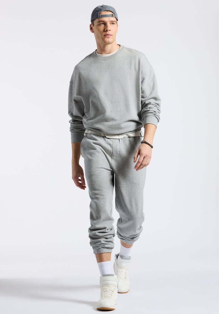 Buffalo Men Sweatshirts Grey Knit Sweatshirt Relaxed Fit Crew