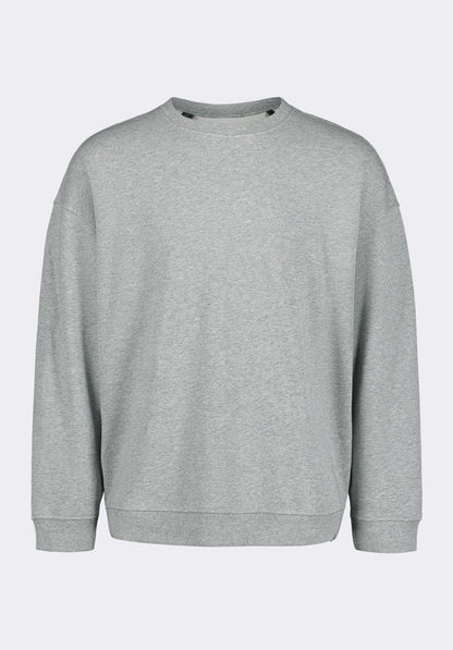 Buffalo Men Sweatshirts Grey Knit Sweatshirt Relaxed Fit Crew