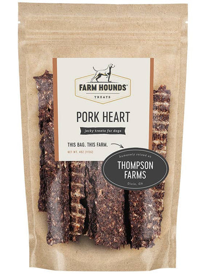 Farm Hounds Pork Heart Treats - Single Ingredient Dog Treats - 4 oz - Dog.Dog.Cat.
