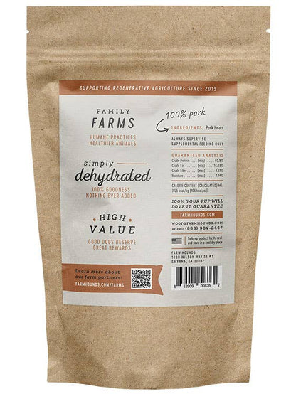 Farm Hounds Pork Heart Treats - Single Ingredient Dog Treats - 4 oz - Dog.Dog.Cat.