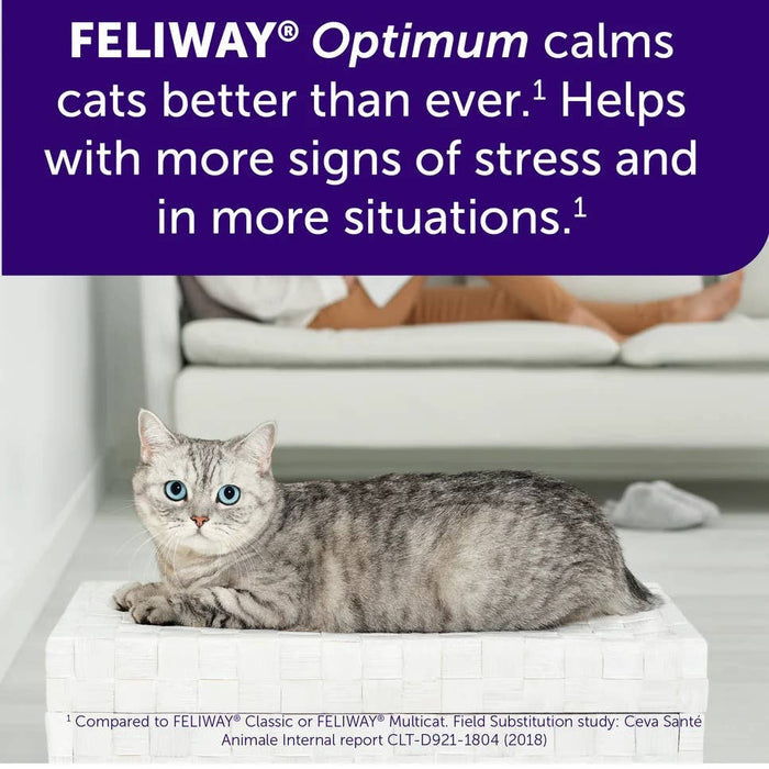 Pet Palette Distribution - Feliway Optimum Cat Enhanced Calming Pheromone Diffuser Kit - Dog.Dog.Cat.