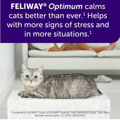Pet Palette Distribution - Feliway Optimum Cat Enhanced Calming Pheromone Diffuser Kit - Dog.Dog.Cat.