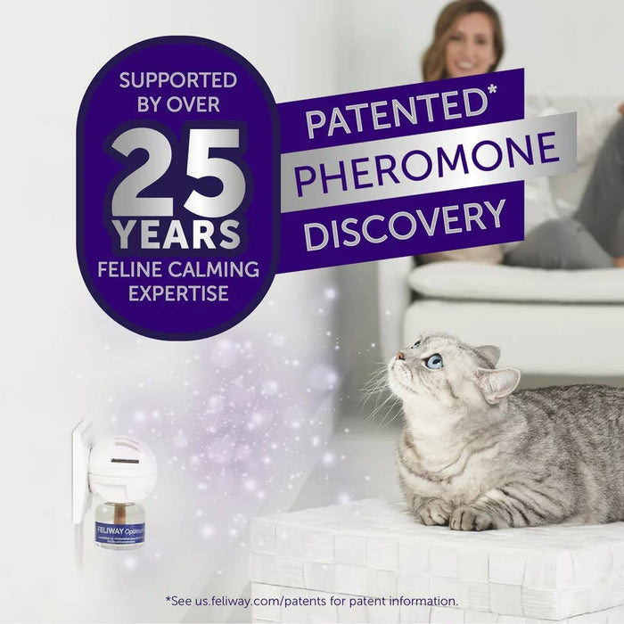 Pet Palette Distribution - Feliway Optimum Cat Enhanced Calming Pheromone Diffuser Kit - Dog.Dog.Cat.