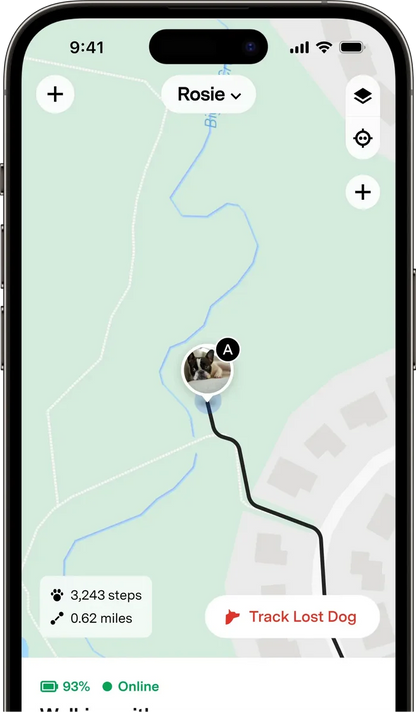 Fi Mini GPS Dog Collar - Real-Time Location Tracking for Dogs - Subscription Required - Dog.Dog.Cat.
