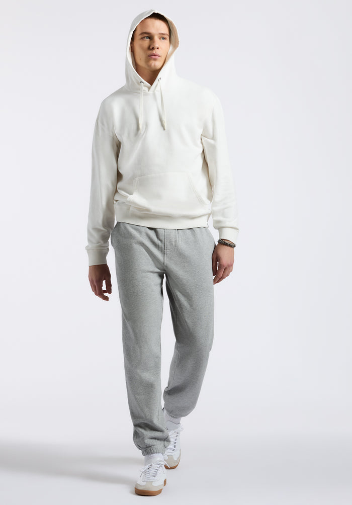Buffalo Men Sweatshirts White Knit Sweatshirt Relaxed Fit Kangaroo Pocket
