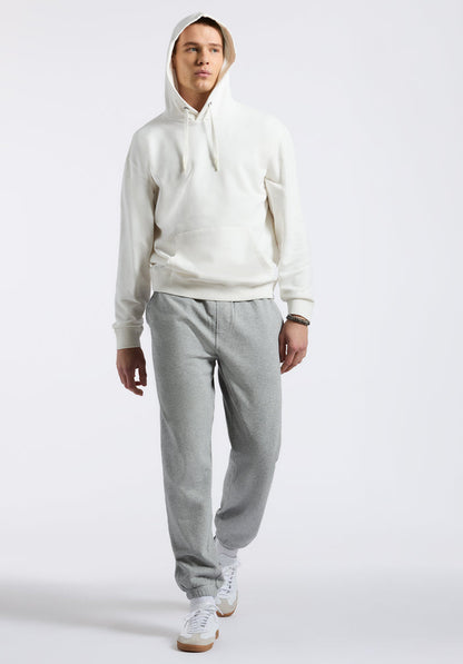 Buffalo Men Sweatshirts White Knit Sweatshirt Relaxed Fit Kangaroo Pocket