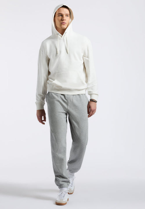 Buffalo Men Sweatshirts White Knit Sweatshirt Relaxed Fit Kangaroo Pocket